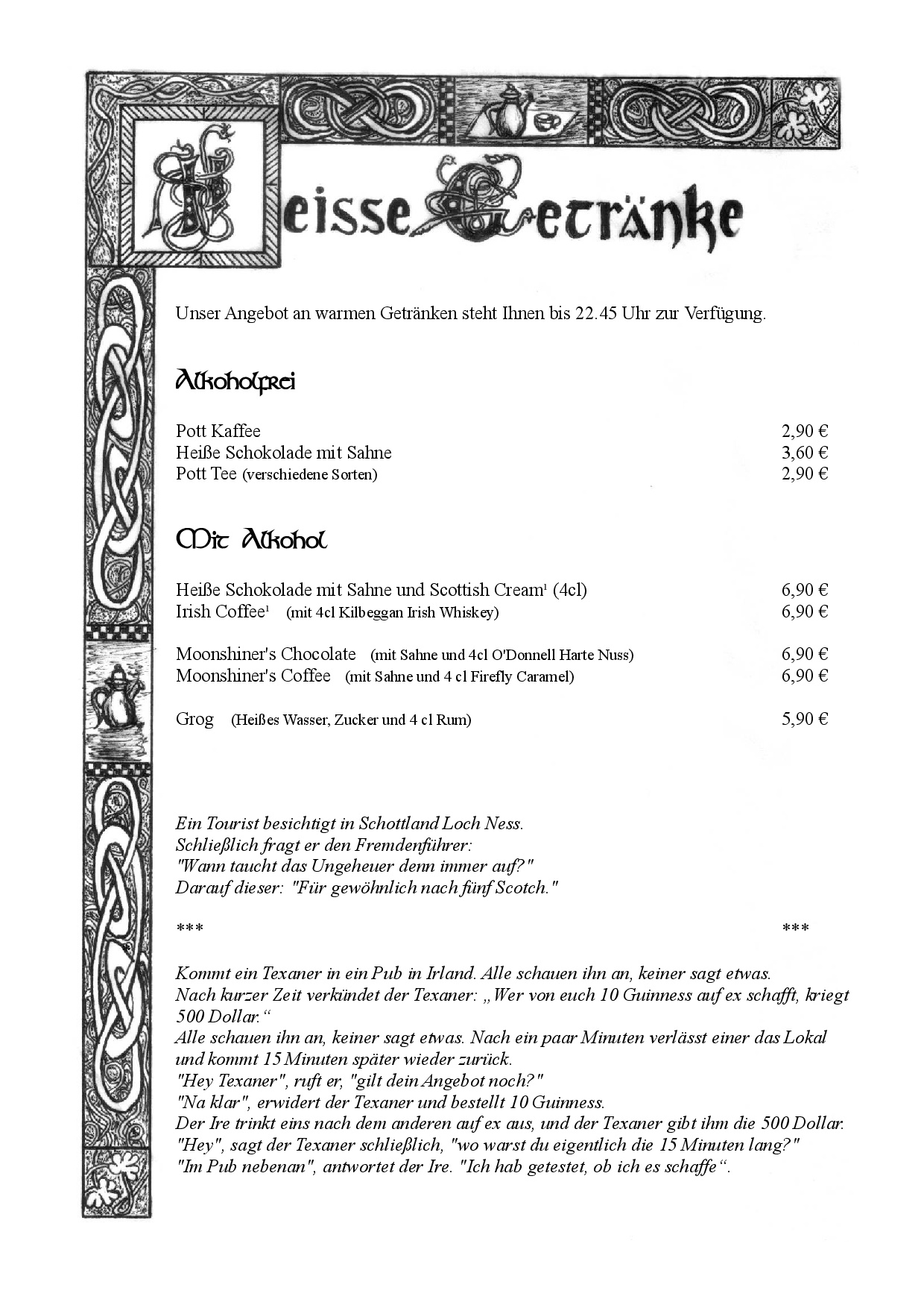 Drinks Snacks Irish Pub Berlin